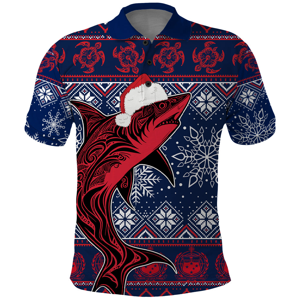 Samoa Manuia Le Kirisimasi Polo Shirt Samoan Fishing Tribal Pattern Christmas Vibe - Wonder Print Shop