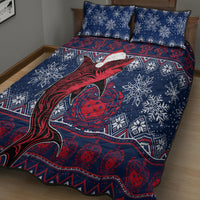 Samoa Manuia Le Kirisimasi Quilt Bed Set Samoan Fishing Tribal Pattern Christmas Vibe - Wonder Print Shop
