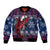 Samoa Manuia Le Kirisimasi Sleeve Zip Bomber Jacket Samoan Fishing Tribal Pattern Christmas Vibe - Wonder Print Shop