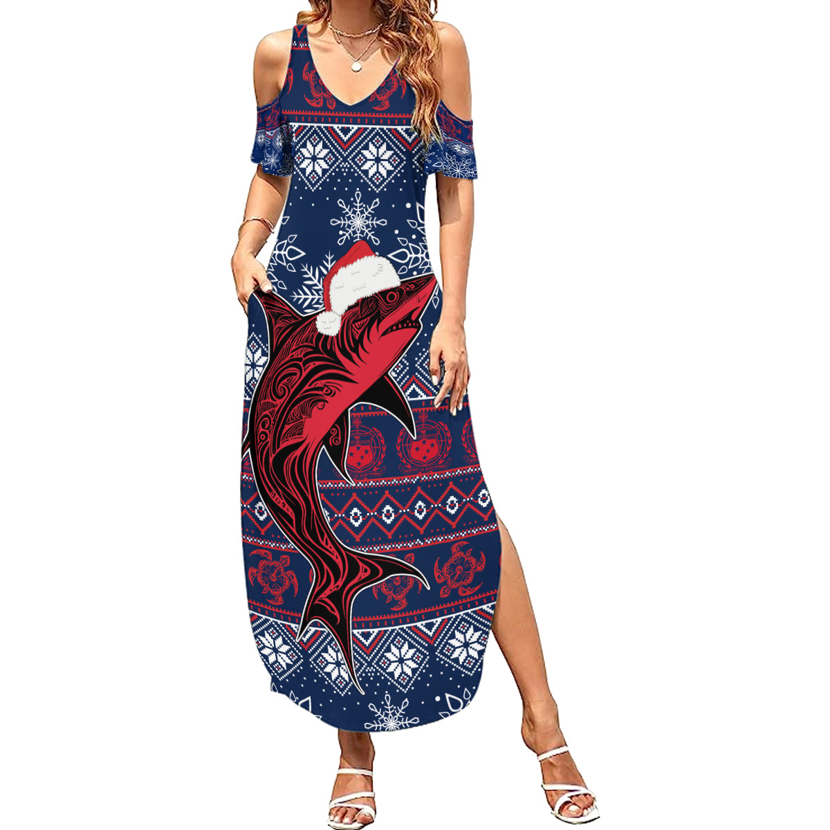 Samoa Manuia Le Kirisimasi Summer Maxi Dress Samoan Fishing Tribal Pattern Christmas Vibe - Wonder Print Shop