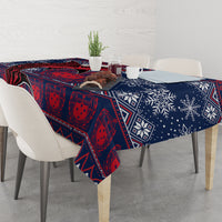 Samoa Manuia Le Kirisimasi Tablecloth Samoan Fishing Tribal Pattern Christmas Vibe - Wonder Print Shop