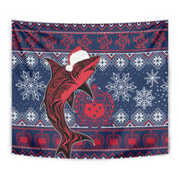 Samoa Manuia Le Kirisimasi Tapestry Samoan Fishing Tribal Pattern Christmas Vibe - Wonder Print Shop
