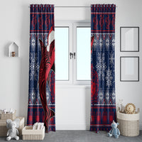 Samoa Manuia Le Kirisimasi Window Curtain Samoan Fishing Tribal Pattern Christmas Vibe - Wonder Print Shop
