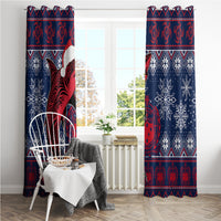 Samoa Manuia Le Kirisimasi Window Curtain Samoan Fishing Tribal Pattern Christmas Vibe - Wonder Print Shop
