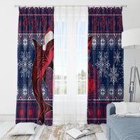 Samoa Manuia Le Kirisimasi Window Curtain Samoan Fishing Tribal Pattern Christmas Vibe - Wonder Print Shop