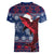 Samoa Manuia Le Kirisimasi Women V Neck T Shirt Samoan Fishing Tribal Pattern Christmas Vibe - Wonder Print Shop