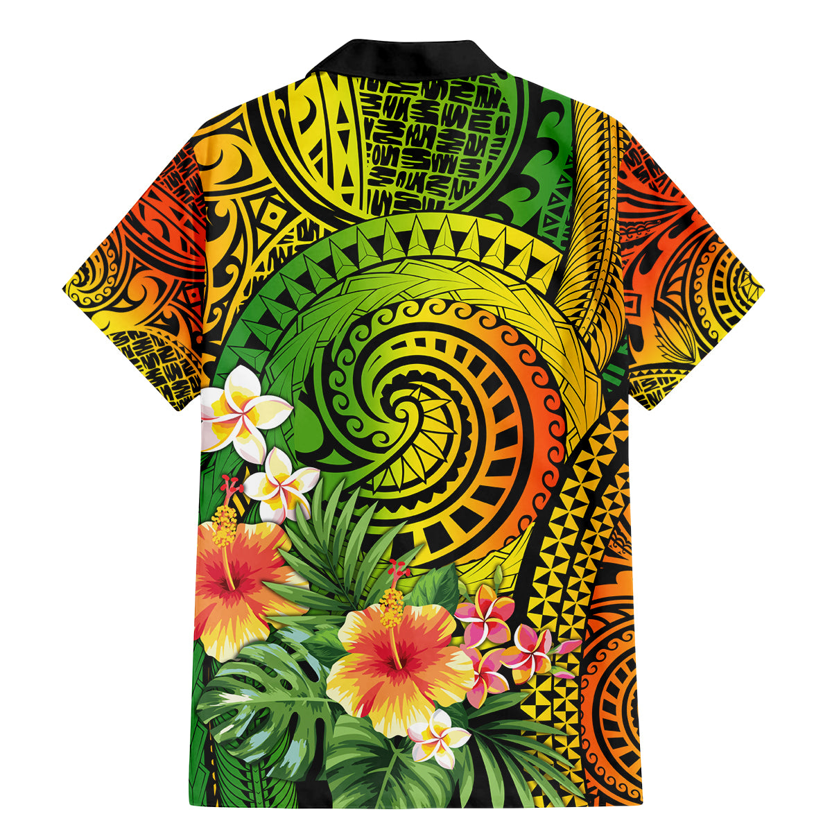 Polynesia Family Matching Mermaid Dress and Hawaiian Shirt Pasifika Tribal with Tropical Flowers LT9 - Wonder Print Shop