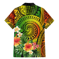 Polynesia Family Matching Mermaid Dress and Hawaiian Shirt Pasifika Tribal with Tropical Flowers LT9 - Wonder Print Shop