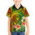 Polynesia Kid Hawaiian Shirt Pasifika Tribal with Tropical Flowers - Wonder Print Shop