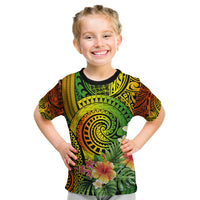 Polynesia Kid T Shirt Pasifika Tribal with Tropical Flowers - Wonder Print Shop