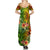 Polynesia Summer Maxi Dress Pasifika Tribal with Tropical Flowers - Wonder Print Shop