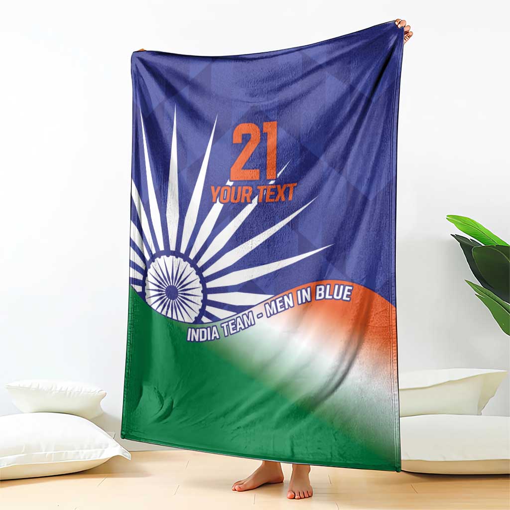 India Cricket Custom Blanket Ashoka Chakra with Flag Style