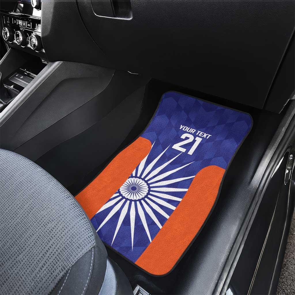 India Cricket Custom Car Mats Ashoka Chakra with Flag Style LT9 - Wonder Print Shop