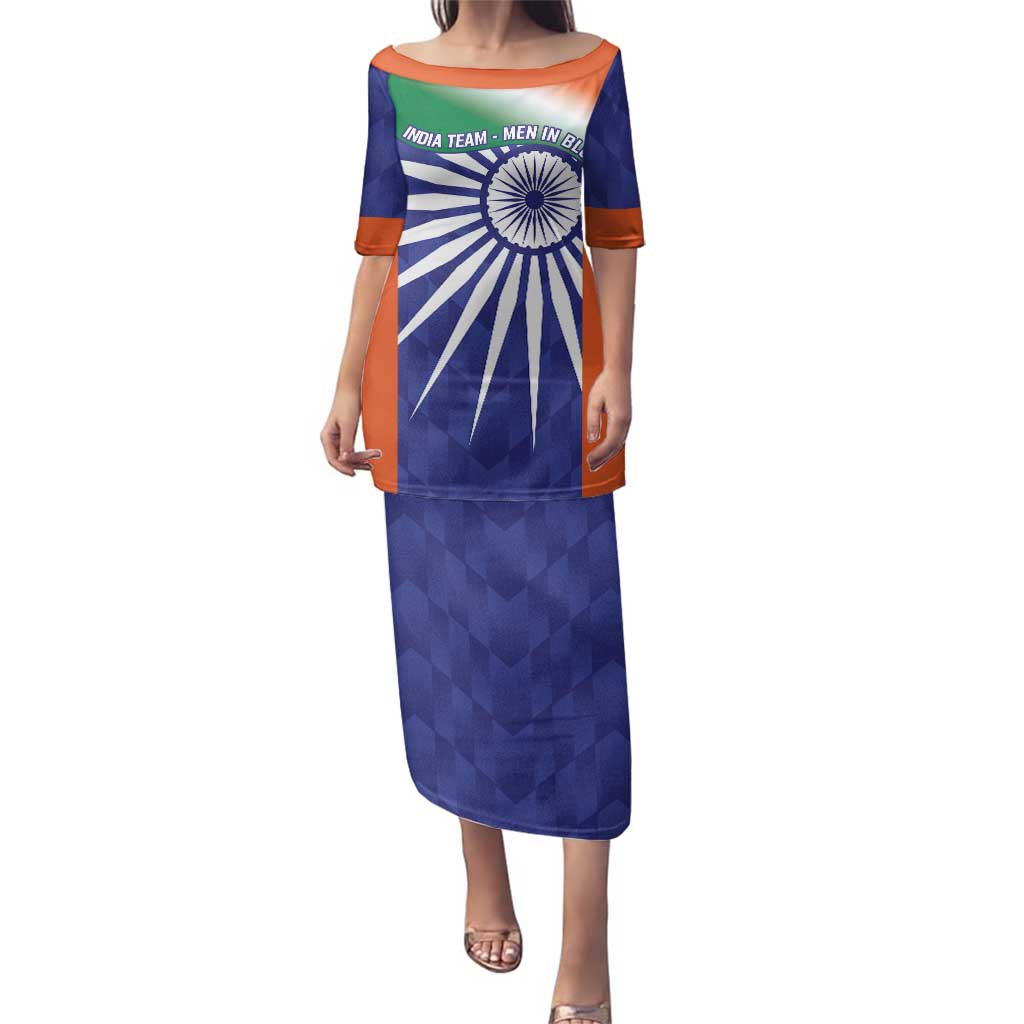 India Cricket Custom Family Matching Puletasi and Hawaiian Shirt Ashoka Chakra with Flag Style - Wonder Print Shop