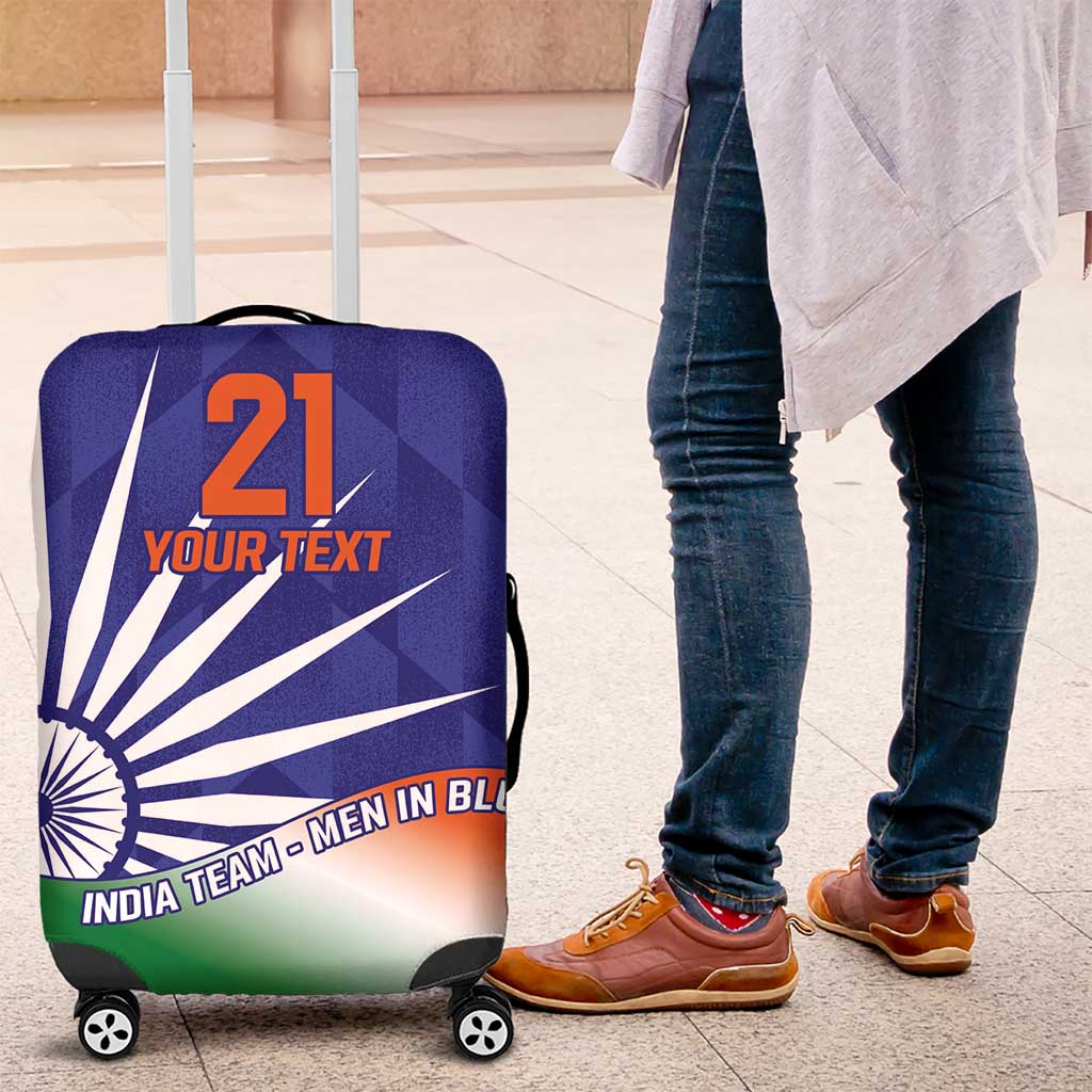 India Cricket Custom Luggage Cover Ashoka Chakra with Flag Style - Wonder Print Shop