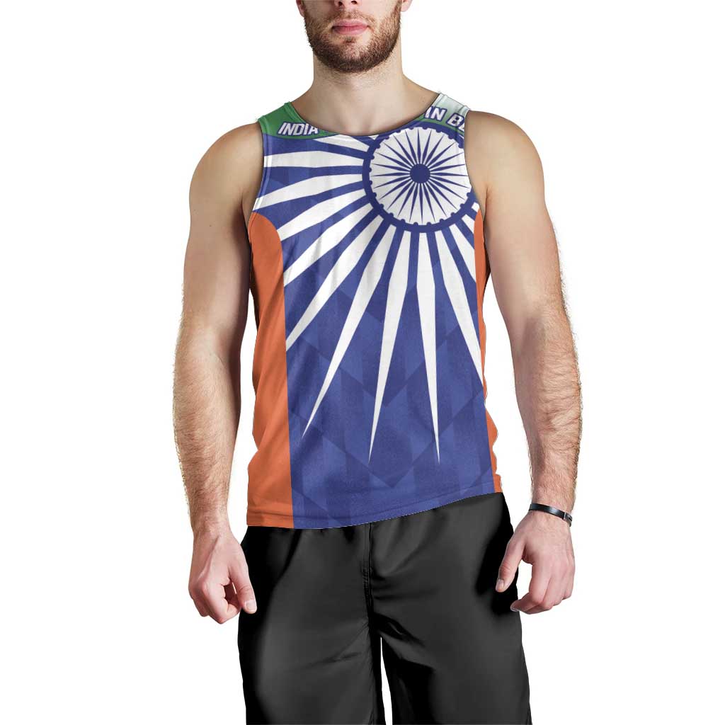 India Cricket Custom Men Tank Top Ashoka Chakra with Flag Style - Wonder Print Shop