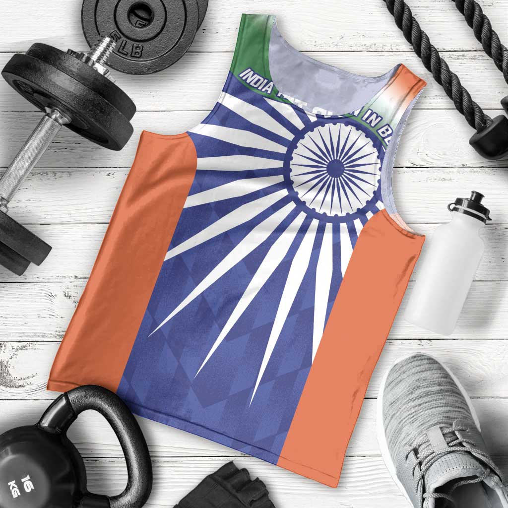 India Cricket Custom Men Tank Top Ashoka Chakra with Flag Style - Wonder Print Shop