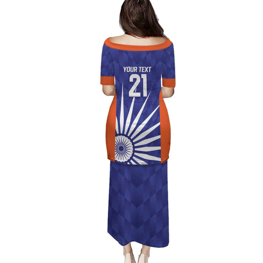India Cricket Custom Puletasi Ashoka Chakra with Flag Style - Wonder Print Shop