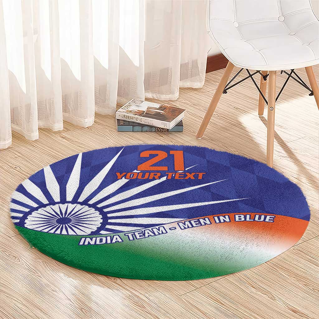 India Cricket Custom Round Carpet Ashoka Chakra with Flag Style