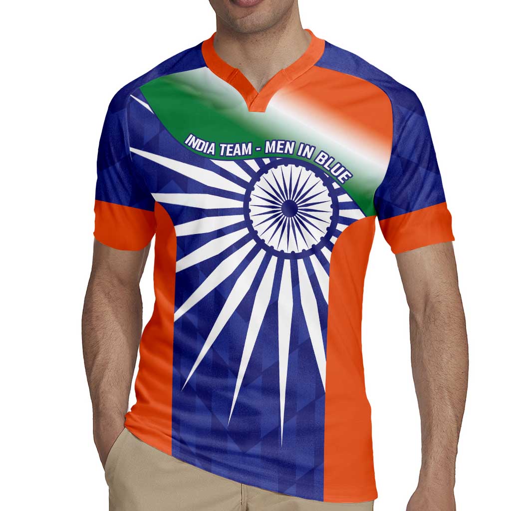 India Cricket Custom Rugby Jersey Ashoka Chakra with Flag Style - Wonder Print Shop
