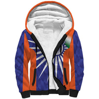 India Cricket Custom Sherpa Hoodie Ashoka Chakra with Flag Style - Wonder Print Shop