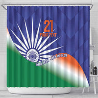 India Cricket Custom Shower Curtain Ashoka Chakra with Flag Style