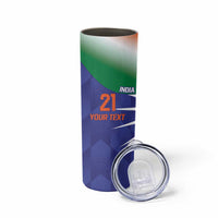 India Cricket Custom Skinny Tumbler Ashoka Chakra with Flag Style - Wonder Print Shop