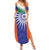 India Cricket Custom Summer Maxi Dress Ashoka Chakra with Flag Style - Wonder Print Shop
