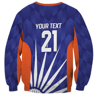 India Cricket Custom Sweatshirt Ashoka Chakra with Flag Style - Wonder Print Shop