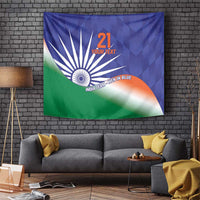 India Cricket Custom Tapestry Ashoka Chakra with Flag Style - Wonder Print Shop