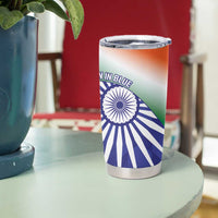 India Cricket Custom Tumbler Cup Ashoka Chakra with Flag Style - Wonder Print Shop