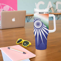 India Cricket Custom Tumbler With Handle Ashoka Chakra with Flag Style - Wonder Print Shop