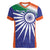 India Cricket Custom Women V-Neck T-Shirt Ashoka Chakra with Flag Style - Wonder Print Shop