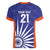 India Cricket Custom Women V-Neck T-Shirt Ashoka Chakra with Flag Style - Wonder Print Shop