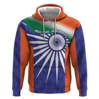 India Cricket Custom Zip Hoodie Ashoka Chakra with Flag Style - Wonder Print Shop