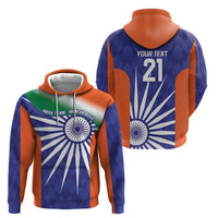 India Cricket Custom Zip Hoodie Ashoka Chakra with Flag Style - Wonder Print Shop