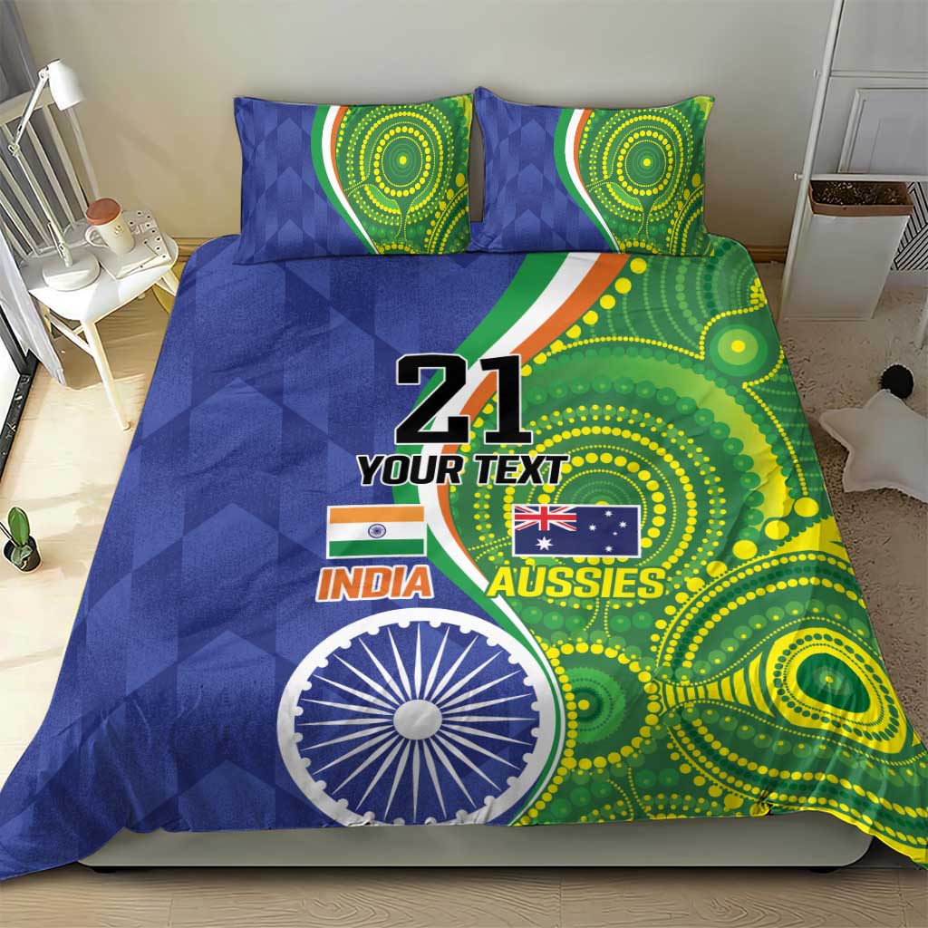 India Vs Australian Cricket Custom Bedding Set Ashoka Chakra and Aboriginal Together LT9 - Wonder Print Shop