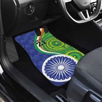 India Vs Australian Cricket Custom Car Mats Ashoka Chakra and Aboriginal Together LT9 - Wonder Print Shop