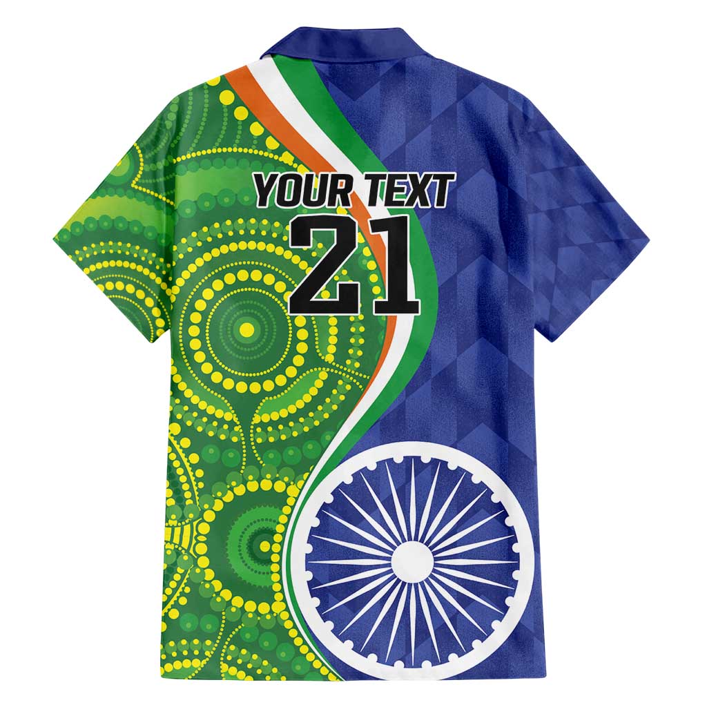 India Vs Australian Cricket Custom Family Matching Summer Maxi Dress and Hawaiian Shirt Ashoka Chakra and Aboriginal Together - Wonder Print Shop