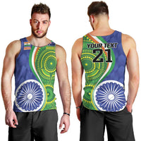 India Vs Australian Cricket Custom Men Tank Top Ashoka Chakra and Aboriginal Together - Wonder Print Shop