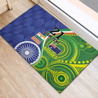 India Vs Australian Cricket Custom Rubber Doormat Ashoka Chakra and Aboriginal Together - Wonder Print Shop