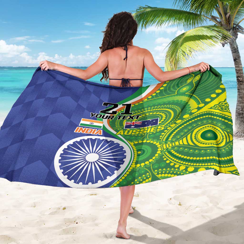 India Vs Australian Cricket Custom Sarong Ashoka Chakra and Aboriginal Together - Wonder Print Shop