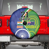 India Vs Australian Cricket Custom Spare Tire Cover Ashoka Chakra and Aboriginal Together - Wonder Print Shop