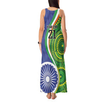 India Vs Australian Cricket Custom Tank Maxi Dress Ashoka Chakra and Aboriginal Together - Wonder Print Shop