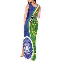 India Vs Australian Cricket Custom Tank Maxi Dress Ashoka Chakra and Aboriginal Together - Wonder Print Shop