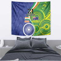 India Vs Australian Cricket Custom Tapestry Ashoka Chakra and Aboriginal Together - Wonder Print Shop