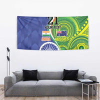 India Vs Australian Cricket Custom Tapestry Ashoka Chakra and Aboriginal Together - Wonder Print Shop