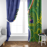 India Vs Australian Cricket Custom Window Curtain Ashoka Chakra and Aboriginal Together - Wonder Print Shop