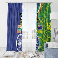 India Vs Australian Cricket Custom Window Curtain Ashoka Chakra and Aboriginal Together - Wonder Print Shop