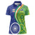 India Vs Australian Cricket Custom Women Polo Shirt Ashoka Chakra and Aboriginal Together - Wonder Print Shop